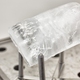 An ice core being analyzed for plastic.
